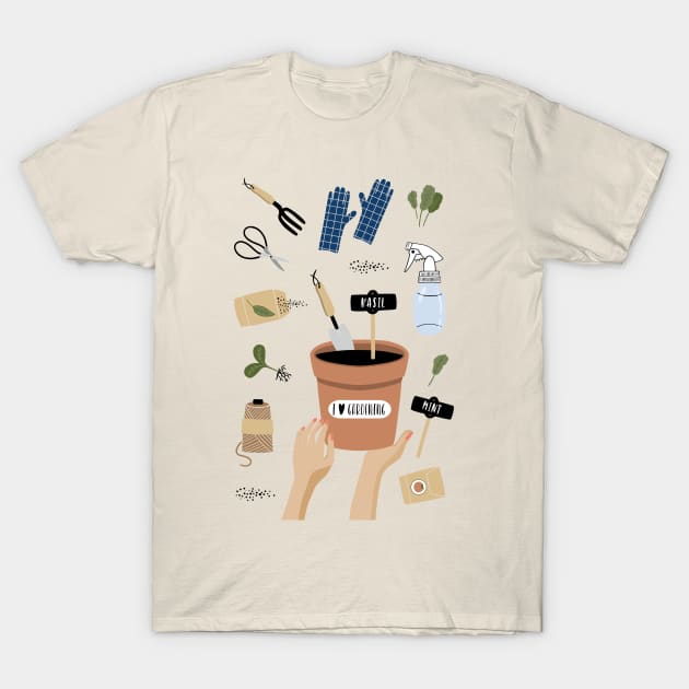 I love gardening T-Shirt by JunkyDotCom